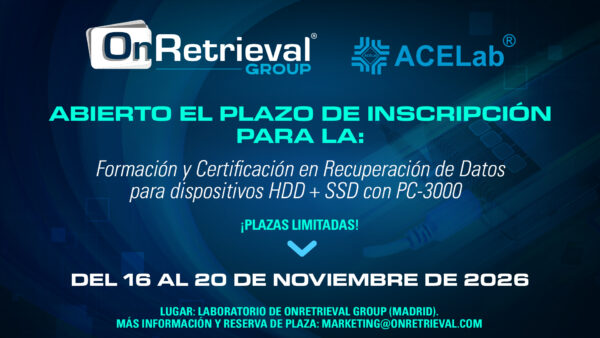 Formación y Certificación en Recuperación de Datos para dispositivos HDD y SSD con PC-3000